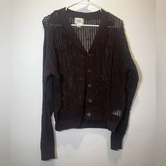 Urban Outfitters BDG Unisex Beach Cardigan NWOT in Brown - Picture 6 of 9